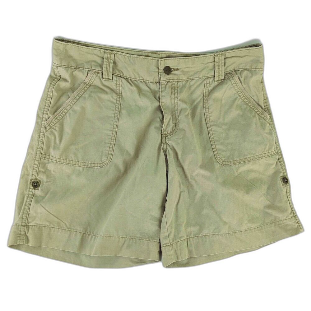 Carhartt Women's 12 Tan Flat Front 100% Cotton Roll Tab Shorts